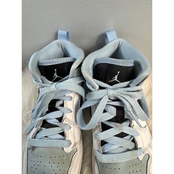 Nike Air Jordan High Tops White Black Powdered Blue Toddle Sneakers size 13C - Picture 3 of 9